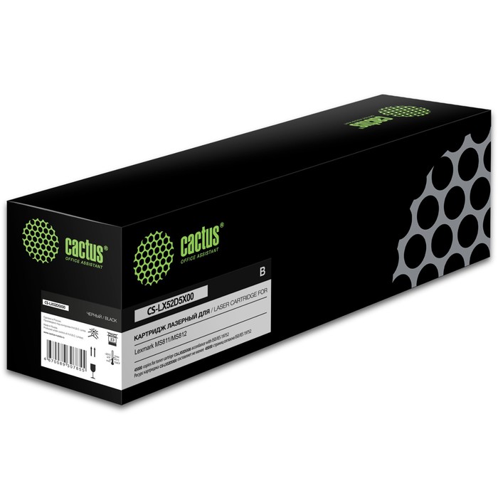 

Картридж Cactus CS-LX52D5X00 52D5X00, для Lexmark MS811/MS812, 45000 страниц, цвет чёрный