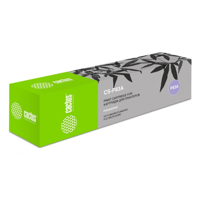 

Картридж Cactus CS-P83A KX-FA83A, для Panasonic FLM653RU/FLM663RU/FL513RU, 2500 страниц, цвет чёрный