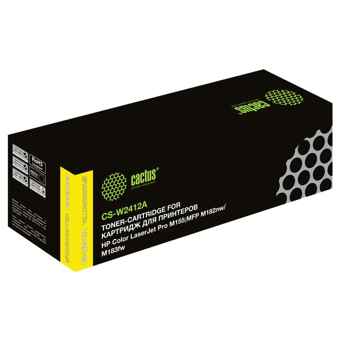 

Картридж Cactus CS-W2412A W2412A, для HP CLJ Pro M155;MFP M182nw/M183fw, 850 страниц, цвет жёлтый