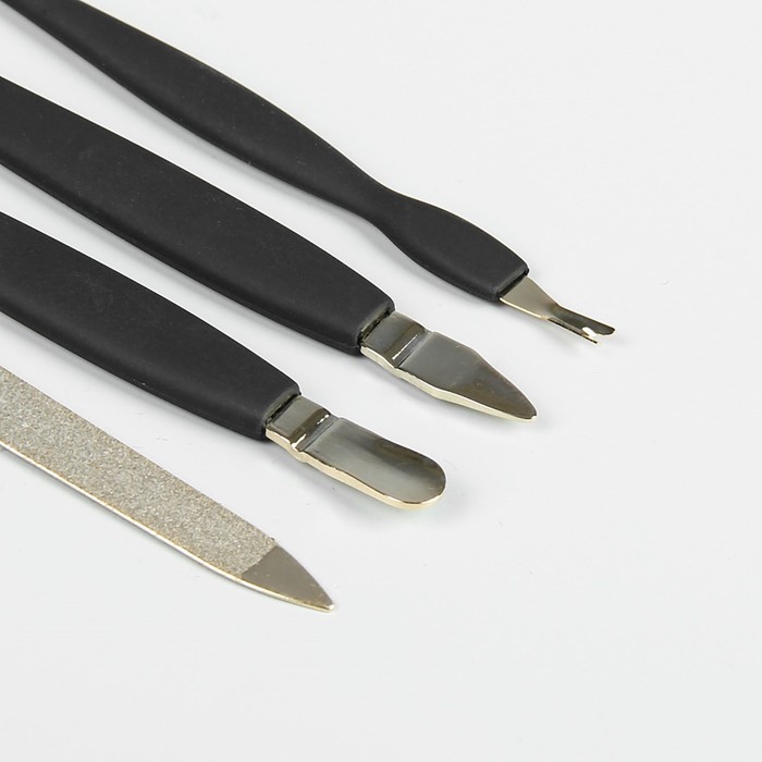 Набор маникюрный в футляре, 8 предметов, цвет коричневый