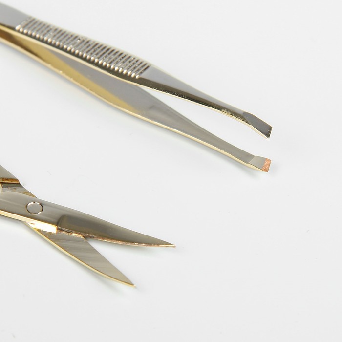 Набор маникюрный в футляре, 8 предметов, цвет коричневый