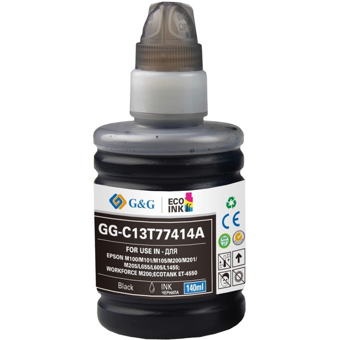 Картридж струйный G&G GG-C13T77414A, для Epson M100/105/200/205, 140 мл, цвет чёрный epson i c b m100 105 200 205