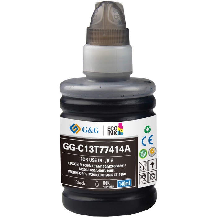 

Картридж струйный G&G GG-C13T77414A, для Epson M100/105/200/205, 140 мл, цвет чёрный