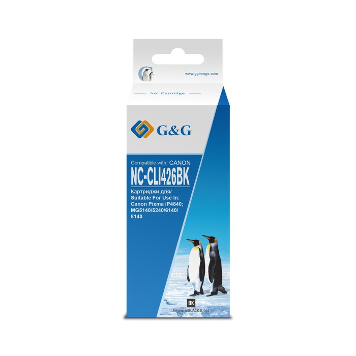 

Картридж G&G NC-CLI426BK, для Canon Pixma MG5140/5240/6140/8140/MX884, 8,4 мл, цвет чёрный