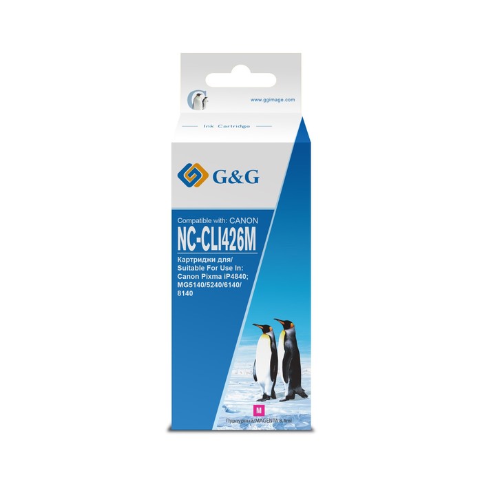 

Картридж G&G NC-CLI426M, для Canon Pixma MG5140/5240/6140/8140/MX884, 8,4 мл, цвет пурпурный