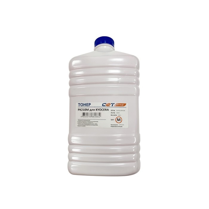 

Тонер Cet PK210 OSP0210M500, для Kyocera P6230cdn/6235cdn/7040cdn, бутылка 500гр, пурпурный