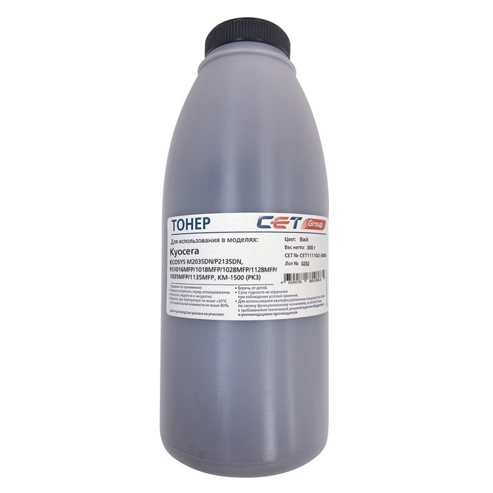 Тонер Cet PK3 CET111102-300, для Kyocera M2035DN/M2535DN/P2135DN, бутылка 300гр, чёрный узел фиксации m2030dn pn m2030dn m2530dn m2035dn m2535dn