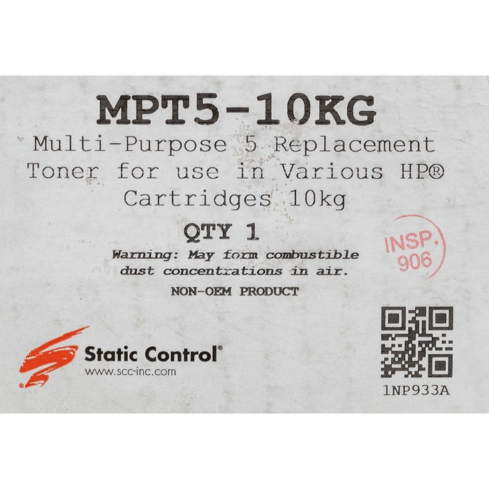 фото Тонер static control mpt5-10kg, для hp lj1200/4100/5000, флакон 10000гр, чёрный