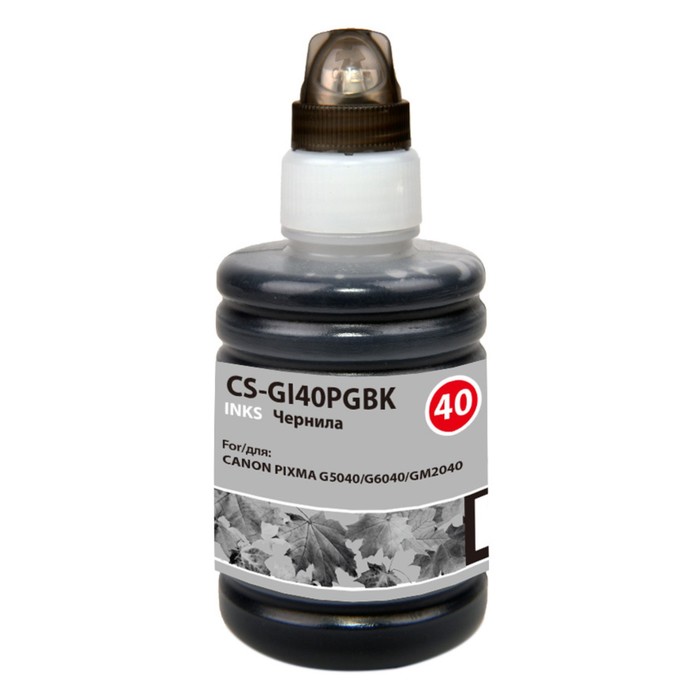 

Чернила Cactus CS-GI40PGBK, для Canon Pixma G5040/G6040/GM2040, 140мл, чёрные