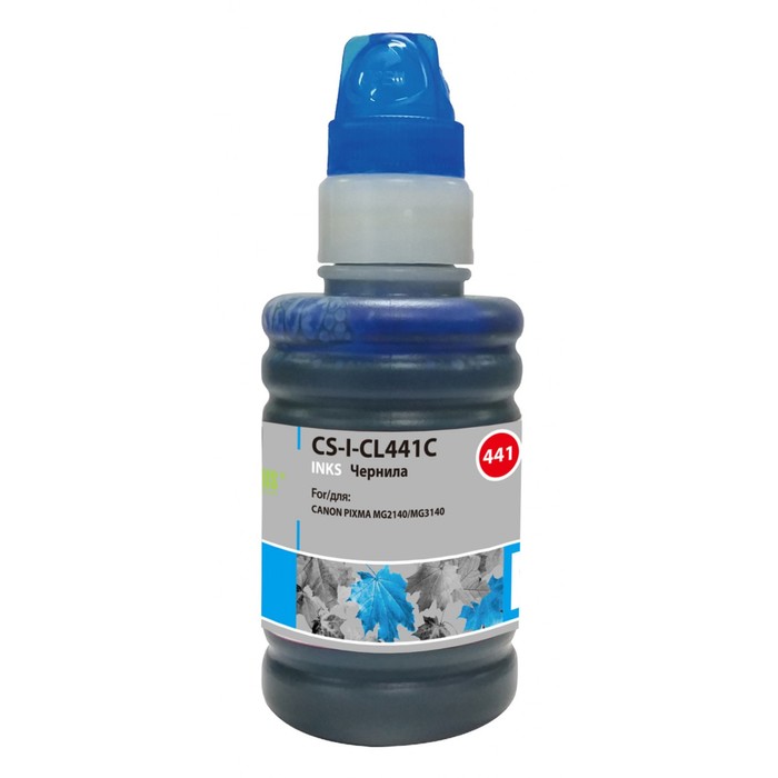 

Чернила Cactus CS-I-CL441C, для Canon Pixma MG2140/MG3140, 100мл, голубые
