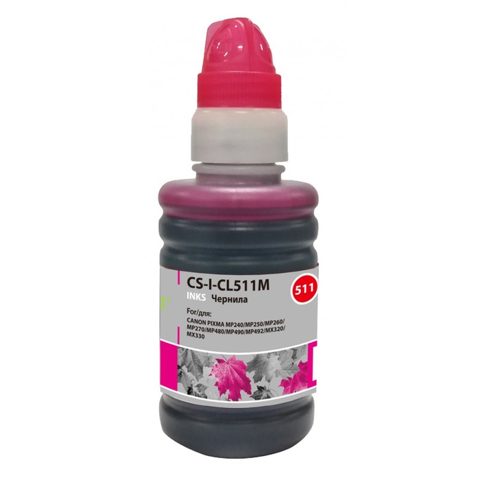 

Чернила Cactus CS-I-CL511M, для Canon Pixma MP240/MP250/MP260/MP270/MP480, 100мл, пурпурные 939476