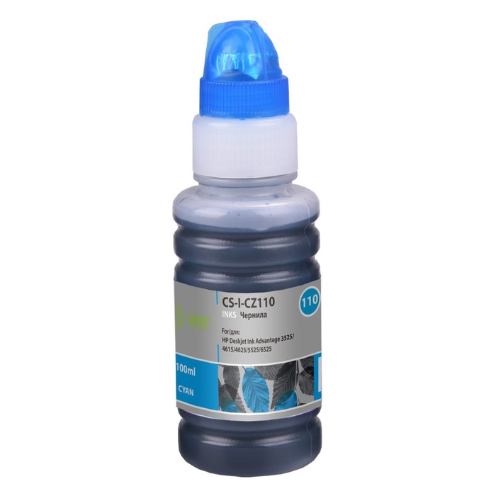 

Чернила Cactus CS-I-CZ110, для HP DJ IA 3525/5525/4525, 100мл, голубые
