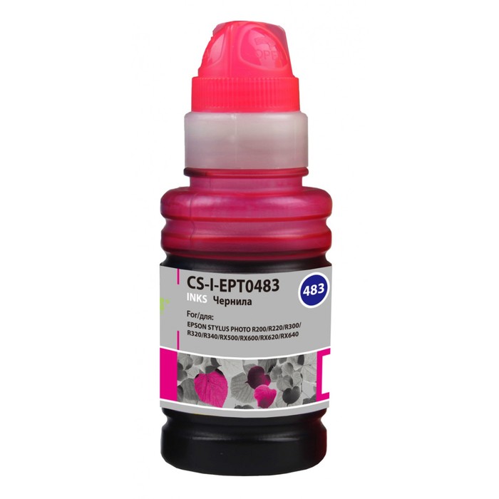 

Чернила Cactus CS-I-EPT0483, для Epson StPh R200/R220/R300/R320, 100мл, пурпурные
