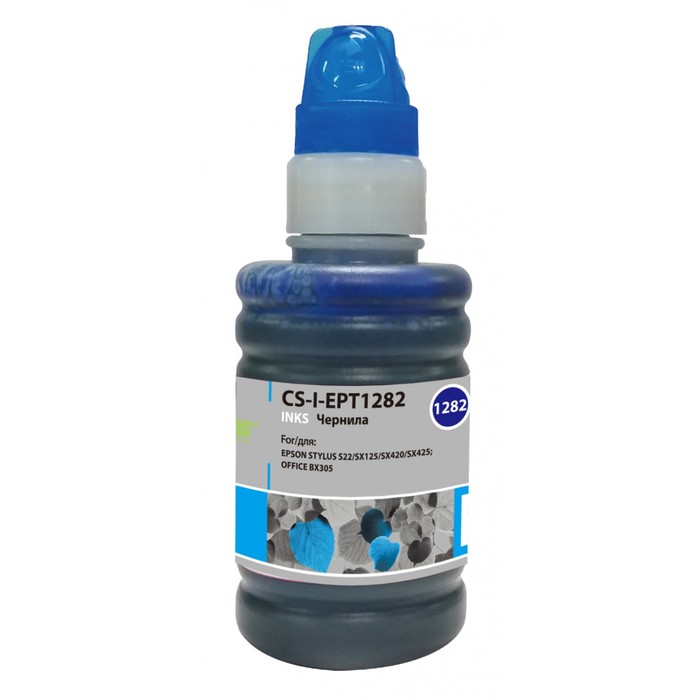 

Чернила Cactus CS-I-EPT1282, для Epson St S22/SX125/SX420/SX425/Of BX305, 100мл, голубые