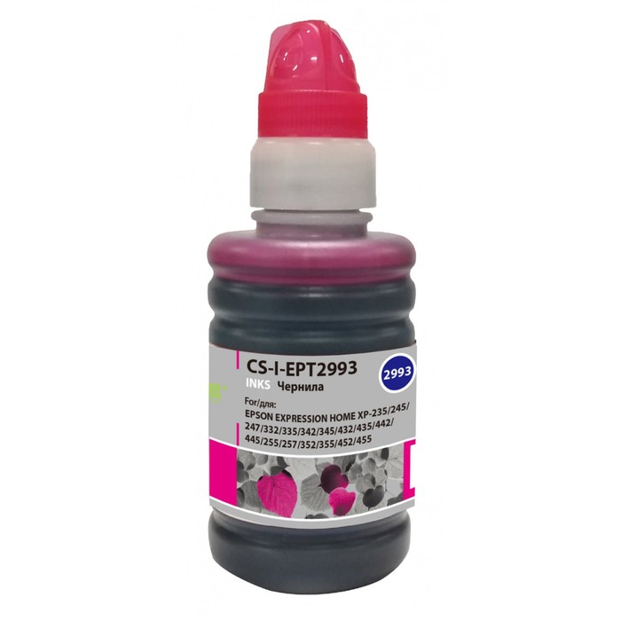

Чернила Cactus CS-I-EPT2993, для Epson Expresion Home XP-235/332/335/432, 100мл, пурпурные