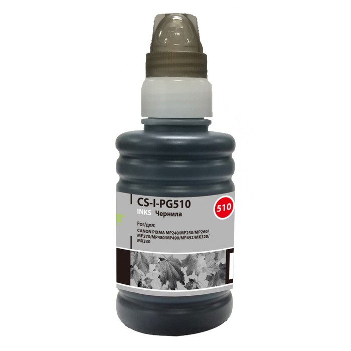 

Чернила Cactus CS-I-PG510, для Canon Pixma MP240/MP250/MP260/MP270, 100мл, чёрные