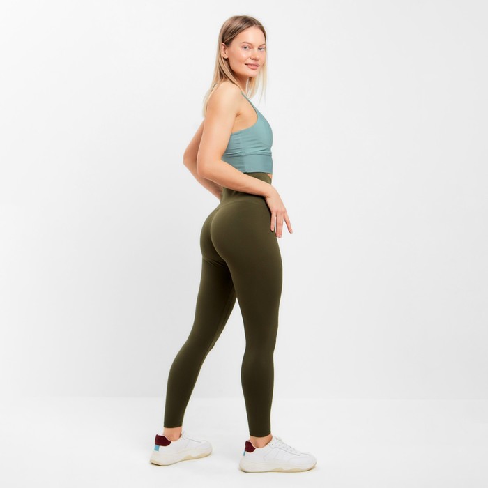 

Леггинсы женские спортивные, цвет хаки, размер 40-42 (S)