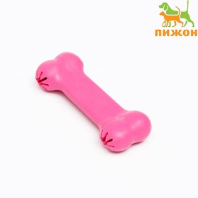 Игрушка жевательная 'Вкусная кость' с отверстиями для лакомств, TPR, 11 см, розовая Ош