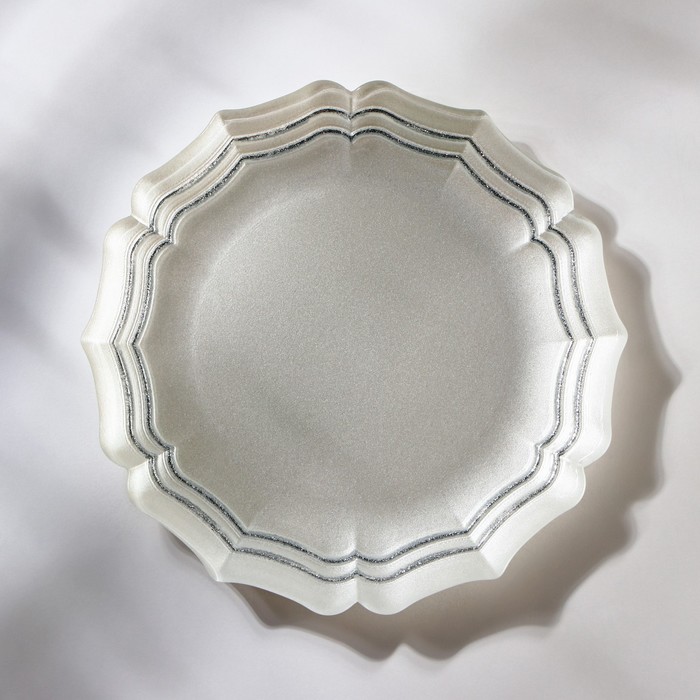 Тарелка «Элис», d=21 см, цвет платиновый тарелка ривьера d 21 см цвет жемчуг