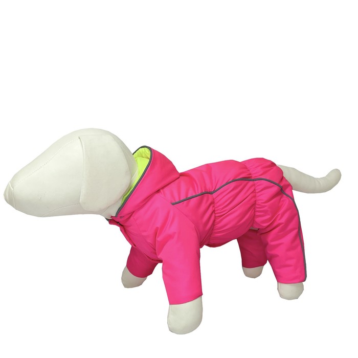 фото Комбинезон для собак (сука) на синтепоне, размер 25, неон/розовый