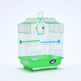 Клетка для птиц укомплектованная Bd-1/4f, 30 х 23 х 39 см, зелёная (фасовка 12 шт)