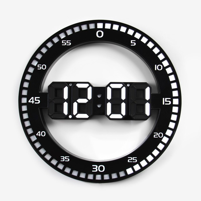 Часы электронные настенные, настольные: будильник, термометр, календарь, d-30 см часы настенные будильник новые