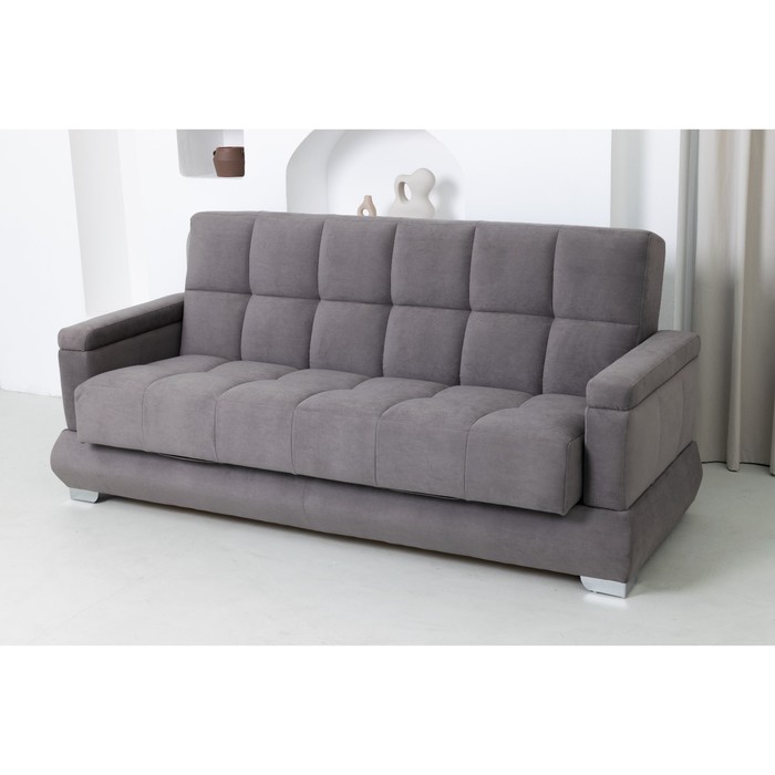 Прямой диван «Прайм 5», книжка, независимый пружинный блок, велюр, цвет ultra  grey