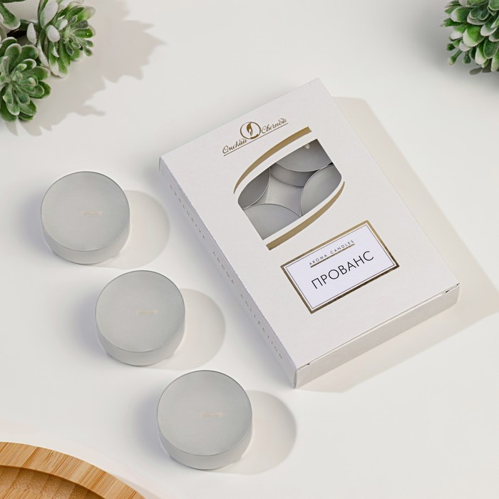 Набор свечей чайных ароматизированных Прованс, 6 шт, 12 гр набор чайных свечей ароматизированных хвоя 12г 6 штук