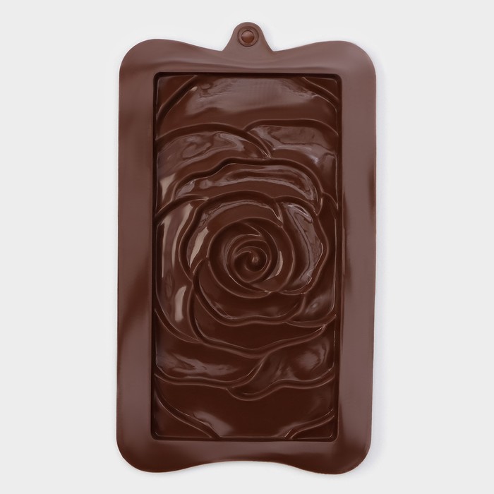Форма для шоколада «Роза», 17,5×10,5×1 см, цвет шоколадный