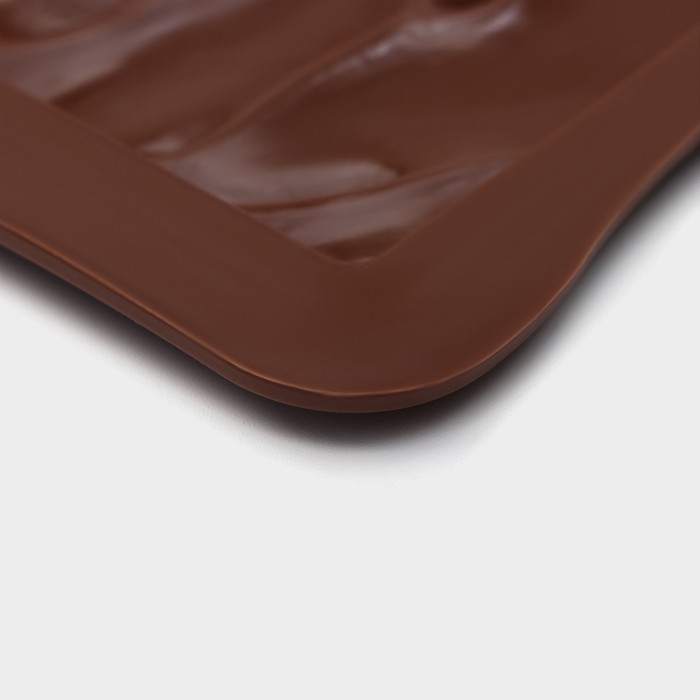 Форма для шоколада «Роза», 17,5×10,5×1 см, цвет шоколадный