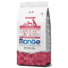 

Сухой корм Monge Dog Speciality Line Monoprotein Puppy Junior говядина/рис 2,5кг