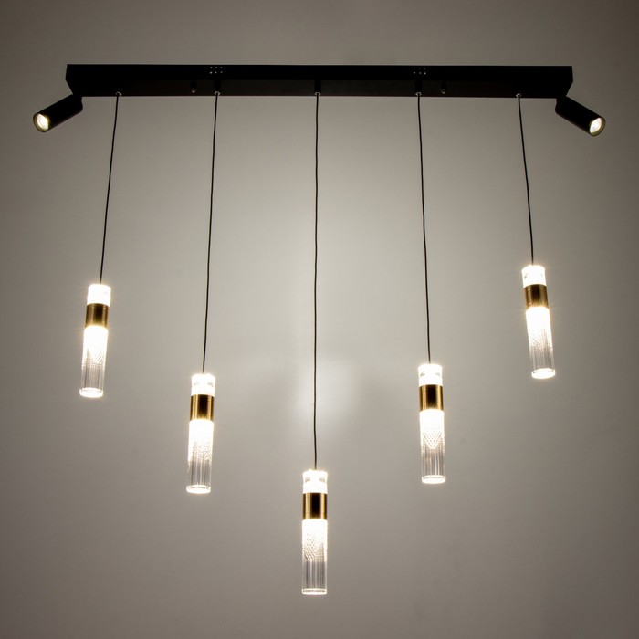 

Люстра BayerLux 2683/7 LED 110Вт 3000-6000К черно-золотой 40х22 см