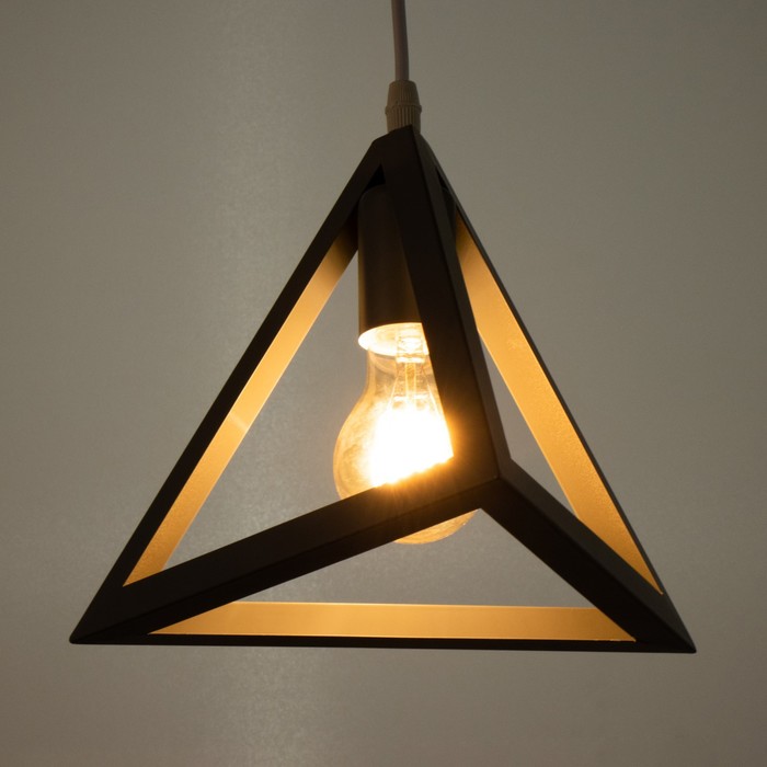 Светильник подвесной "Треугольник" 1x40Вт E27 серый 16х16х18-116 см
