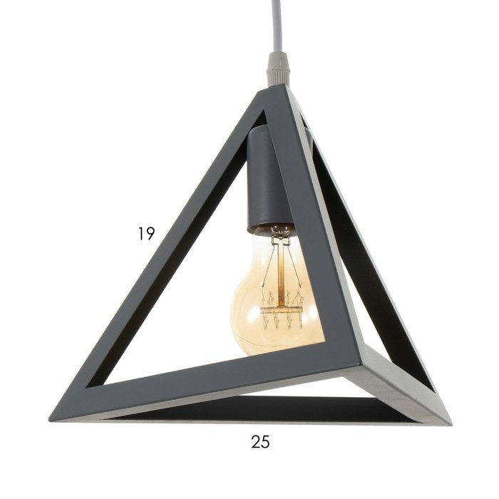 Светильник подвесной "Треугольник" 1x40Вт E27 серый 16х16х18-116 см