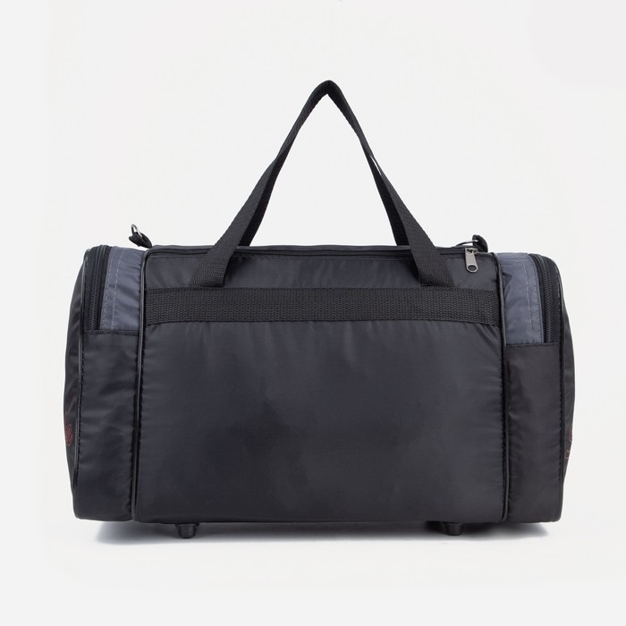 фото Сумка спортивная на молнии, 3 наружных кармана, длинный ремень, цвет чёрный/серый сарабелла