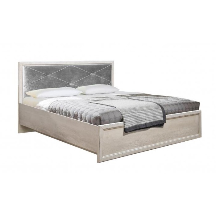 Кровать с ПМ «Сохо», 160×200 см, цвет бетон пайн белый / бетон пайн патина 30139