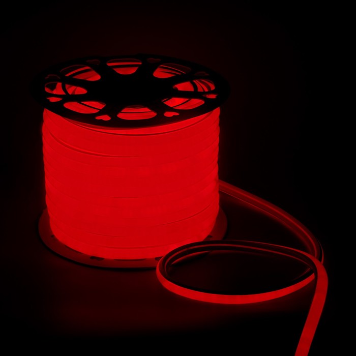 Гибкий неон Luazon Lighting 16 мм D-образный, IP67, 50 м, SMD2835, 120 LED/м, 220 В, свечение красное