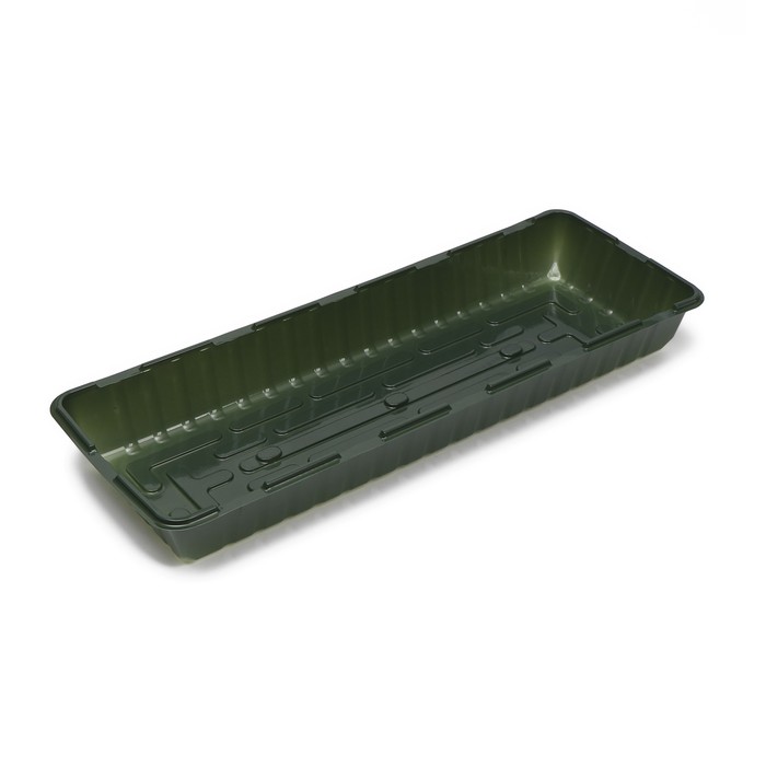 Мини-парник для рассады, 58 × 21 × 12 см, без вставок, тёмно-зелёный