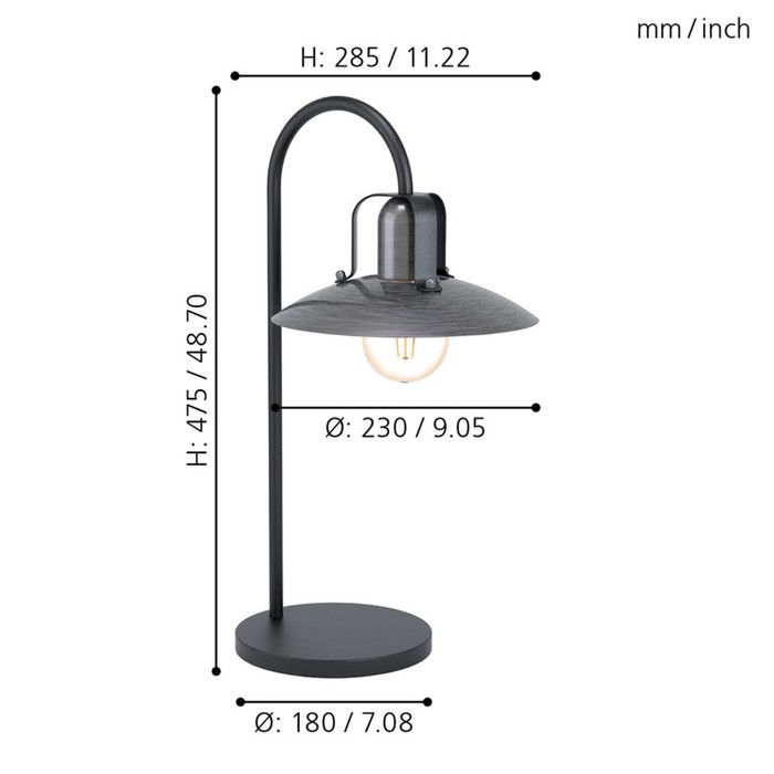 

Настольная лампа KENILWORTH, 1x28Вт E27, цвет черный