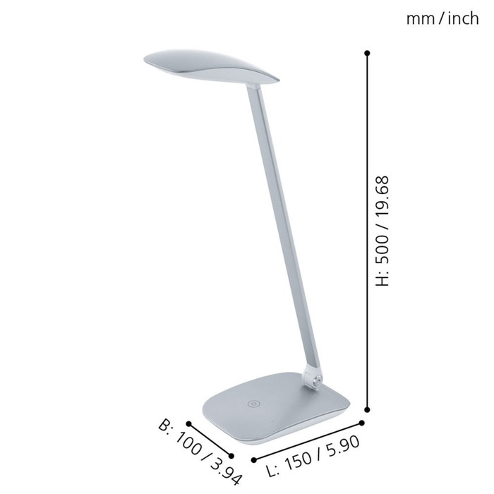 

Настольная лампа CAJERO, 1x4,5Вт LED, 4000K, 550лм, цвет серебро