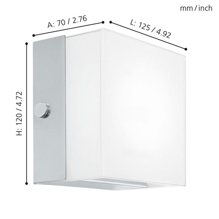 

Бра ALEA 2, 1x3,7Вт LED, 3000K, 320лм, цвет хром