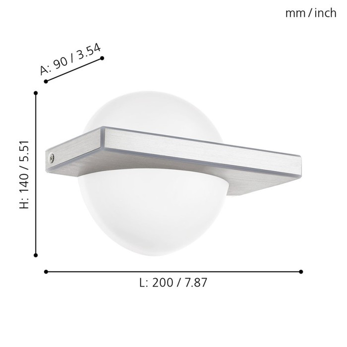 

Бра BOLDO, 1x8,2Вт LED, 3000K, 950лм, цвет никель