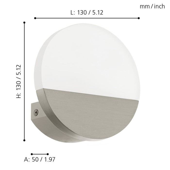 

Бра METRASS 1, 1x4,5Вт LED, 3000K, 480лм, цвет никель