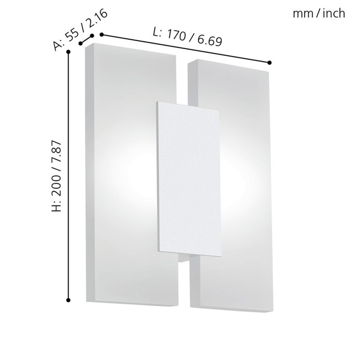 

Бра METRASS 2, 2x4,5Вт LED, 3000K, 960лм, цвет белый