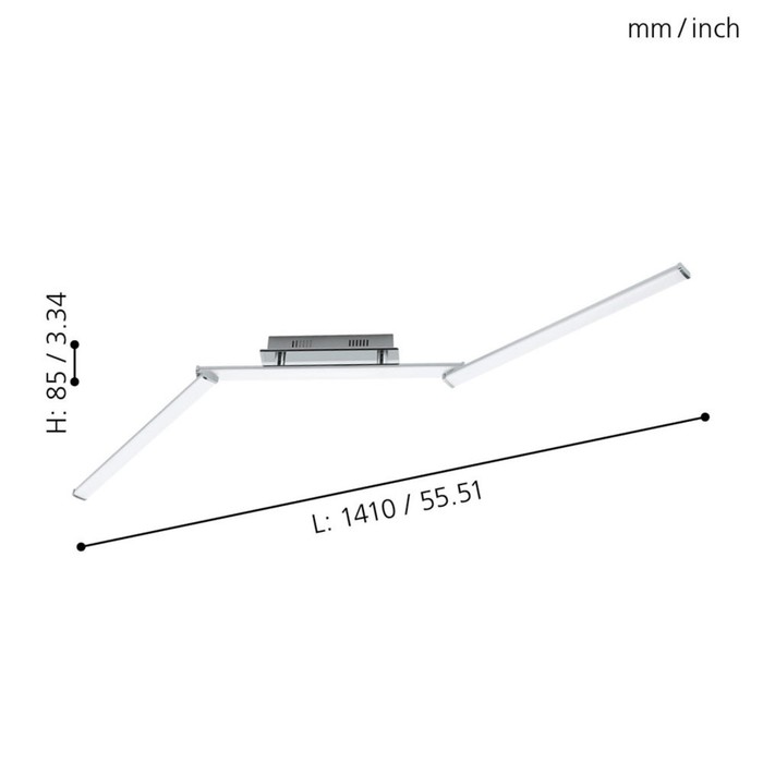 

Светильник LASANA 2, 3x8,3Вт LED, 3000K, 3000лм, цвет хром