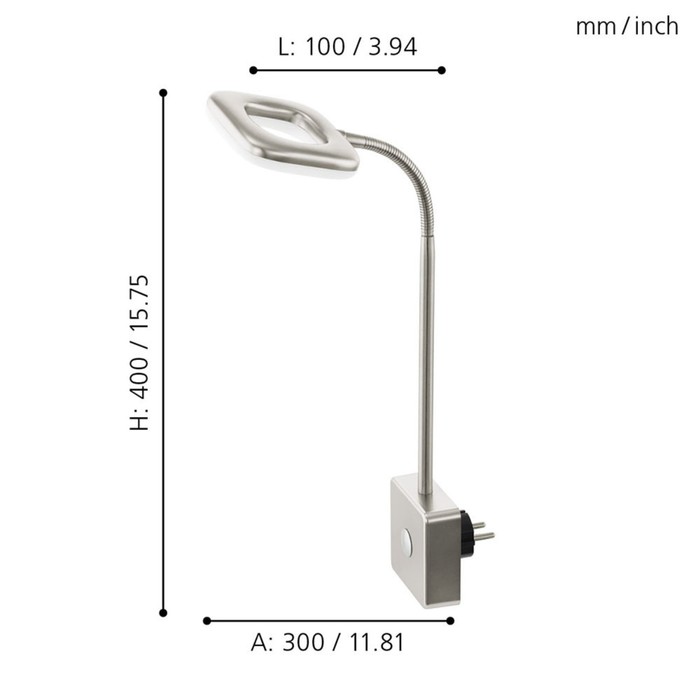 

Ночник настенный LITAGO, 1x4Вт LED, 3000K, 350лм, цвет никель