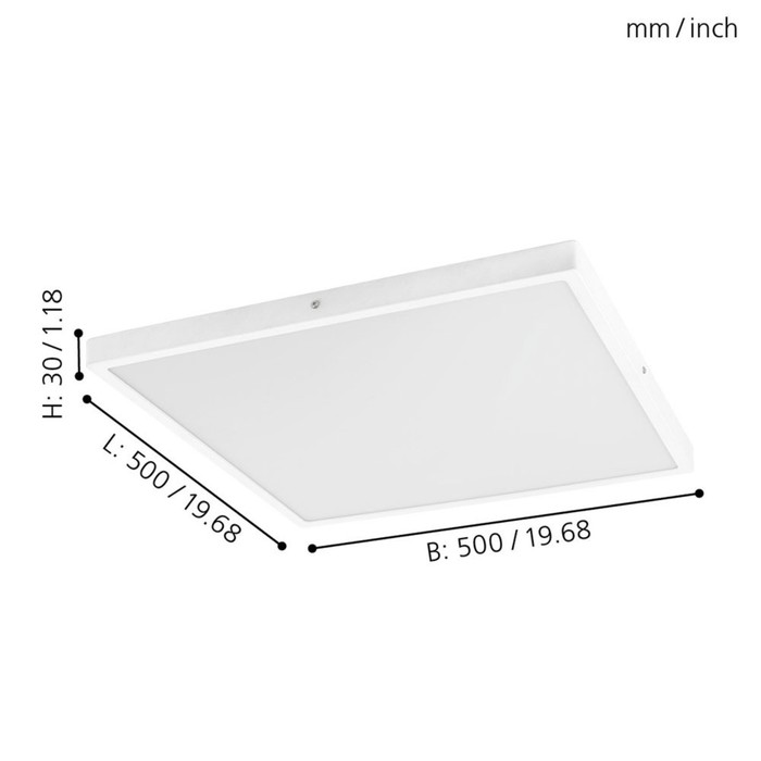 

Светильник FUEVA 1, 1x25Вт LED, 3000K, 2700лм, цвет белый