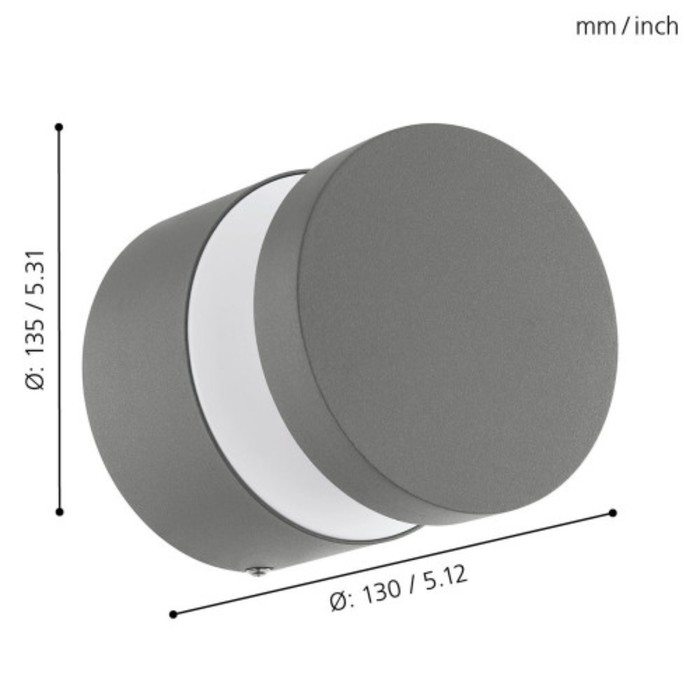 

Бра MELZO, 1x11Вт LED, 3000K, 950лм, цвет серый