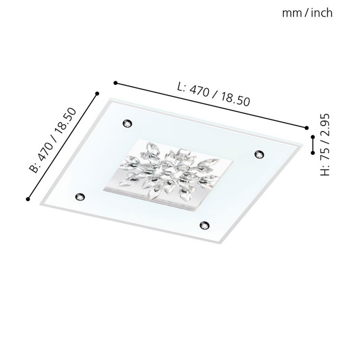 

Светильник BENALUA 1, 4x6Вт LED, 3000K, 2600лм, цвет белый