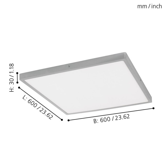 

Светильник FUEVA 1, 1x27Вт LED, 3000K, 3200лм, цвет белый